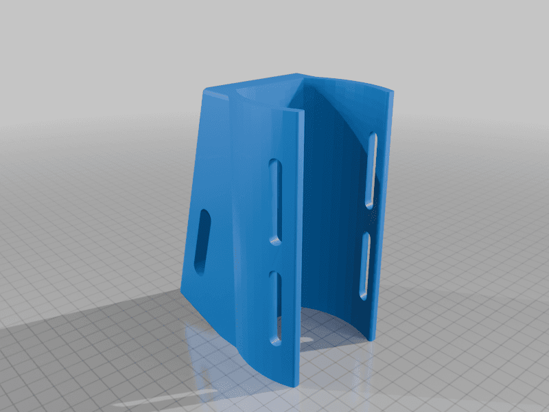 3D-rendered curved prosthetic attachment with slotted straps, designed to secure a golf club or baseball bat.